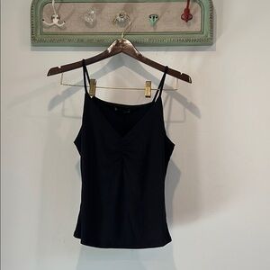 Brand new KRISA REVOLVE RUCHED CAMI SLINKY Classic BLACK Top WOMEN’S SIZE SMALL